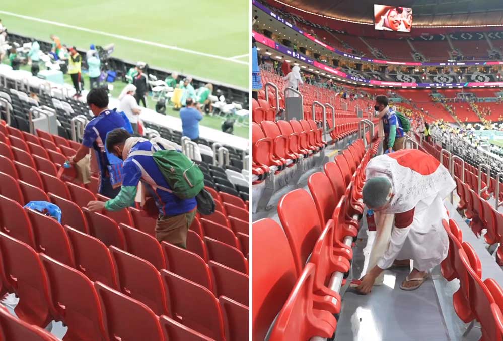 Japanese fans video of cleaning Al Bayt Stadium goes viral | The Peninsula Qatar