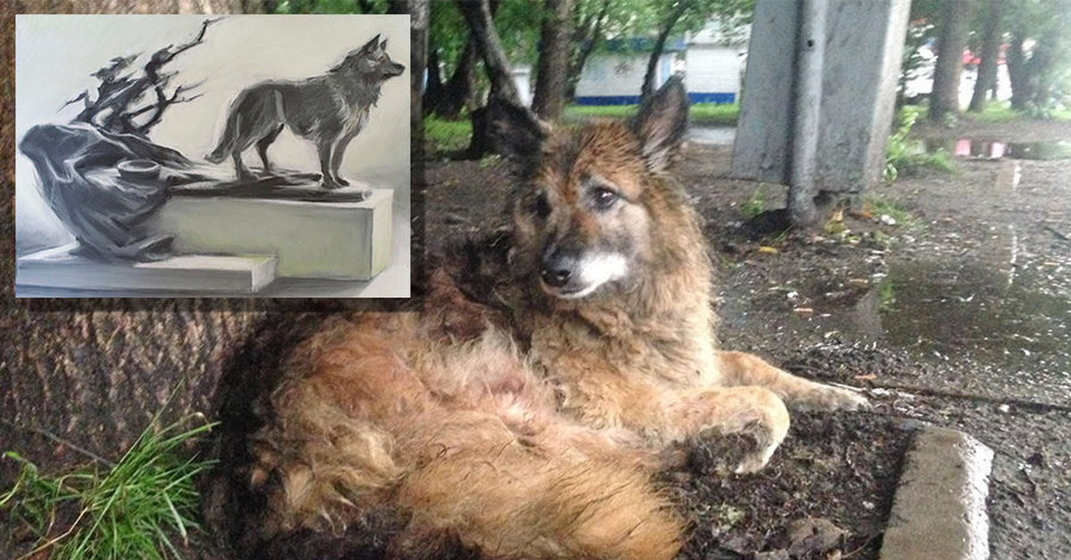 В Комсомолск на Амур Русия има уникален паметник на куче