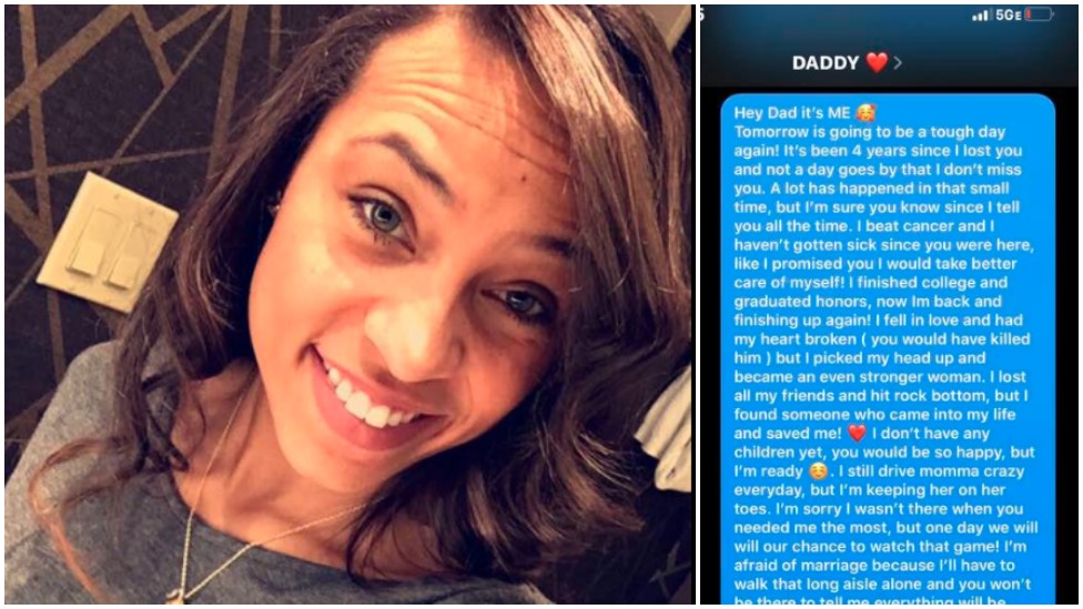 Woman texts dead dad for four years and gets a reply